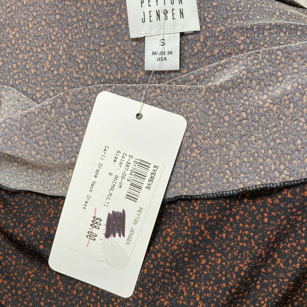 PEYTON JENSEN for EVEREVE | sz S Women's Mottled Animal Carli Drape Neck Dress - Picture 6 of 6